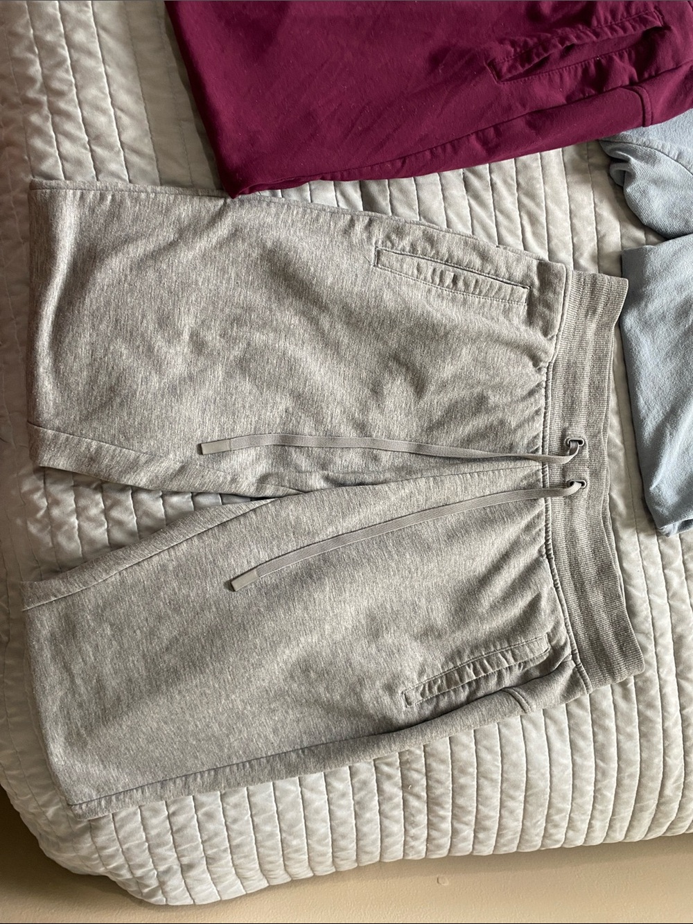 Drawstring Jogger/Sweatpants Bundle - Burgundy, Gray & Light Blue - Picture 6 of 10